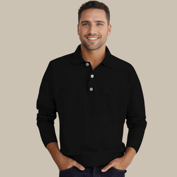 Men's Long-Sleeve Polo Sweater - GentCraft