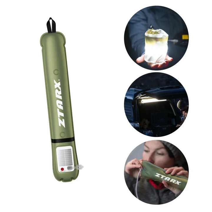 Lámpara tubular LED solar inflable – LumiGlow Pro
