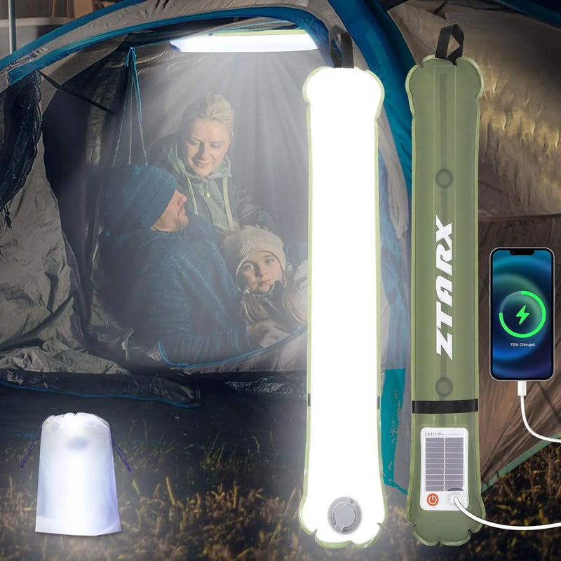 Lámpara tubular LED solar inflable – LumiGlow Pro