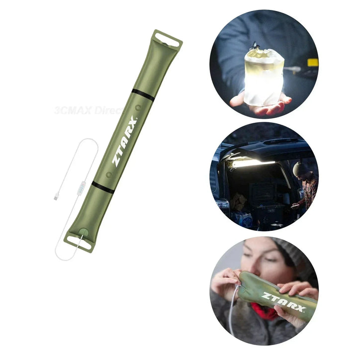 Lámpara tubular LED solar inflable – LumiGlow Pro