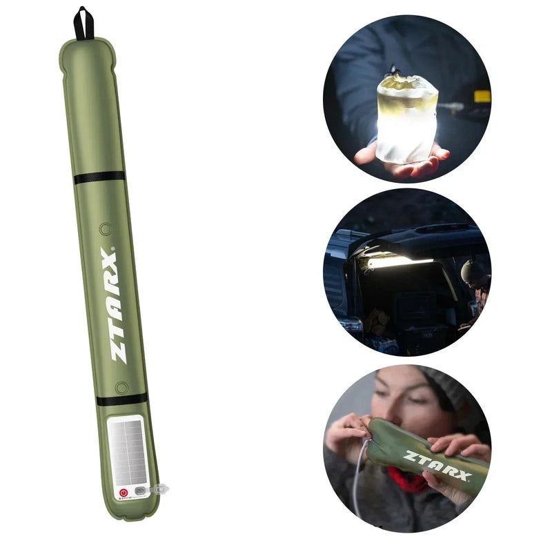 Lámpara tubular LED solar inflable – LumiGlow Pro