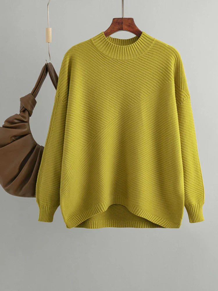 Women's Sweater | Classic Solid-Color Knit Casual Versatile Stylish Comfort