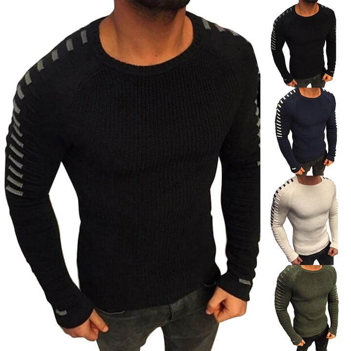 Herren-Strickpullover mit Streifendetails – Lukas Herbstedition